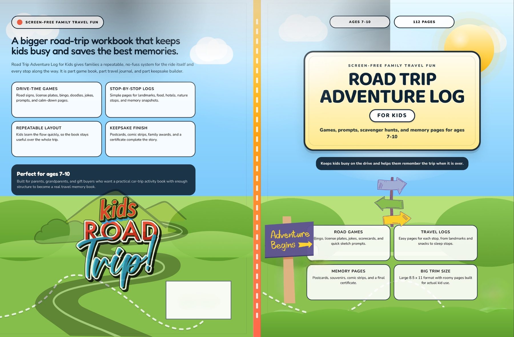 Road Trip Adventure Log for Kids